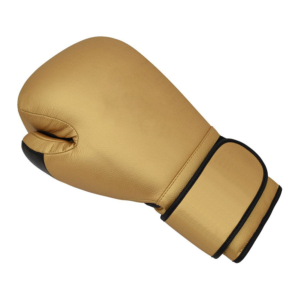 Genuine Leather Boxing Gloves for Training, Sparring & Muay Thai – Gold