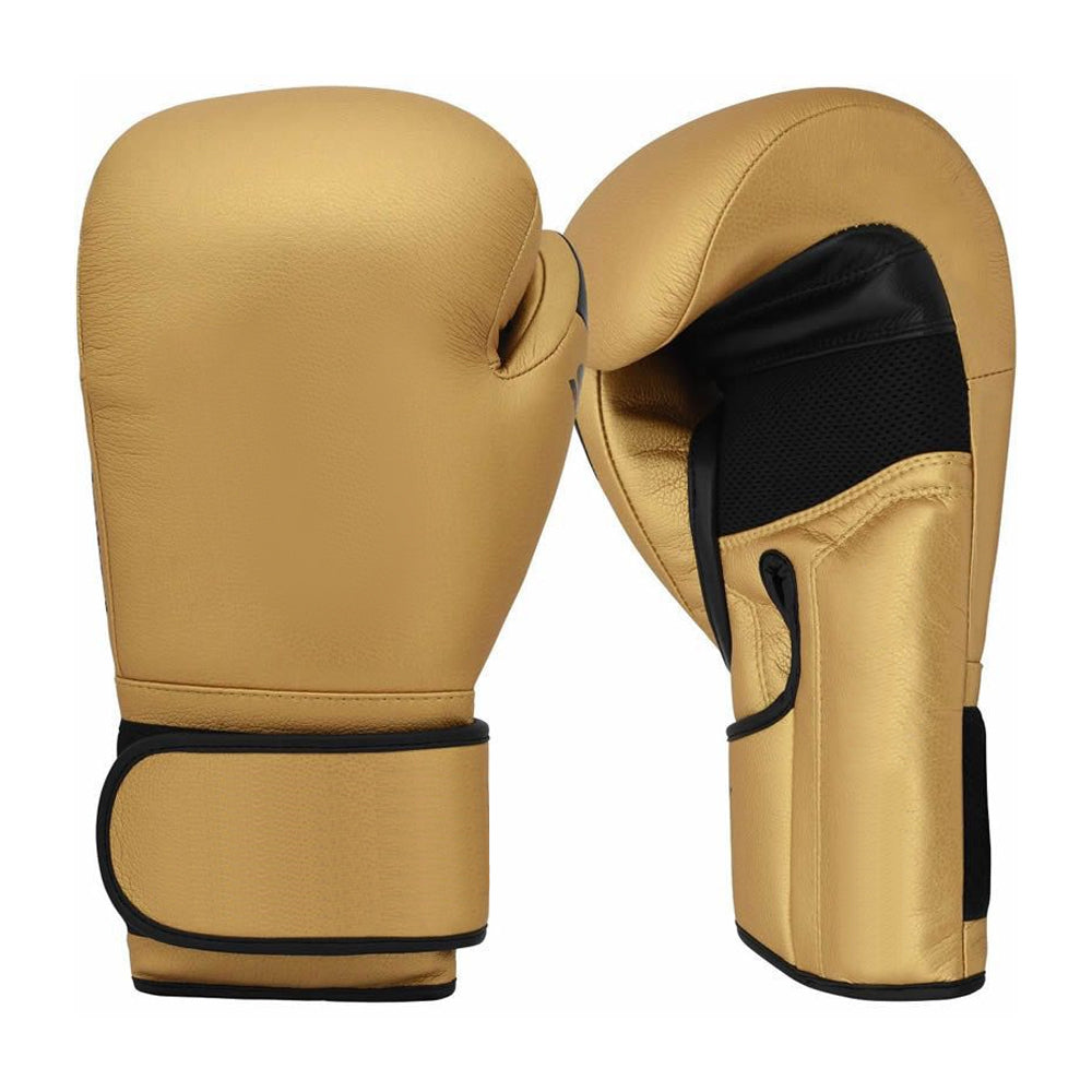 Genuine Leather Boxing Gloves for Training, Sparring & Muay Thai – Gold