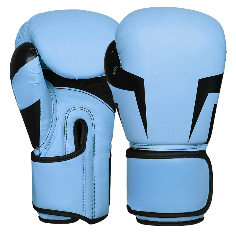 Genuine Leather Boxing Gloves for Training, Sparring & Muay Thai – Sky Blue
