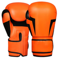 Genuine Leather Boxing Gloves for Training, Sparring & Muay Thai – Orange & Black