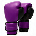 Genuine Leather Boxing Gloves for Training, Sparring & Muay Thai – Purple & Black