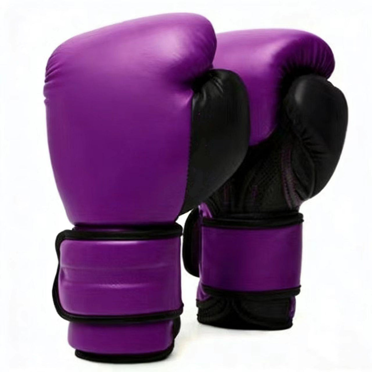 Genuine Leather Boxing Gloves for Training, Sparring & Muay Thai – Purple & Black