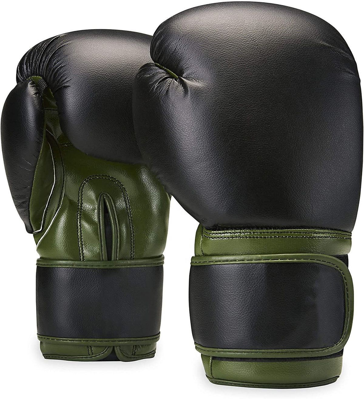 Genuine Leather Boxing Gloves for Training, Sparring & Muay Thai – Black & Green