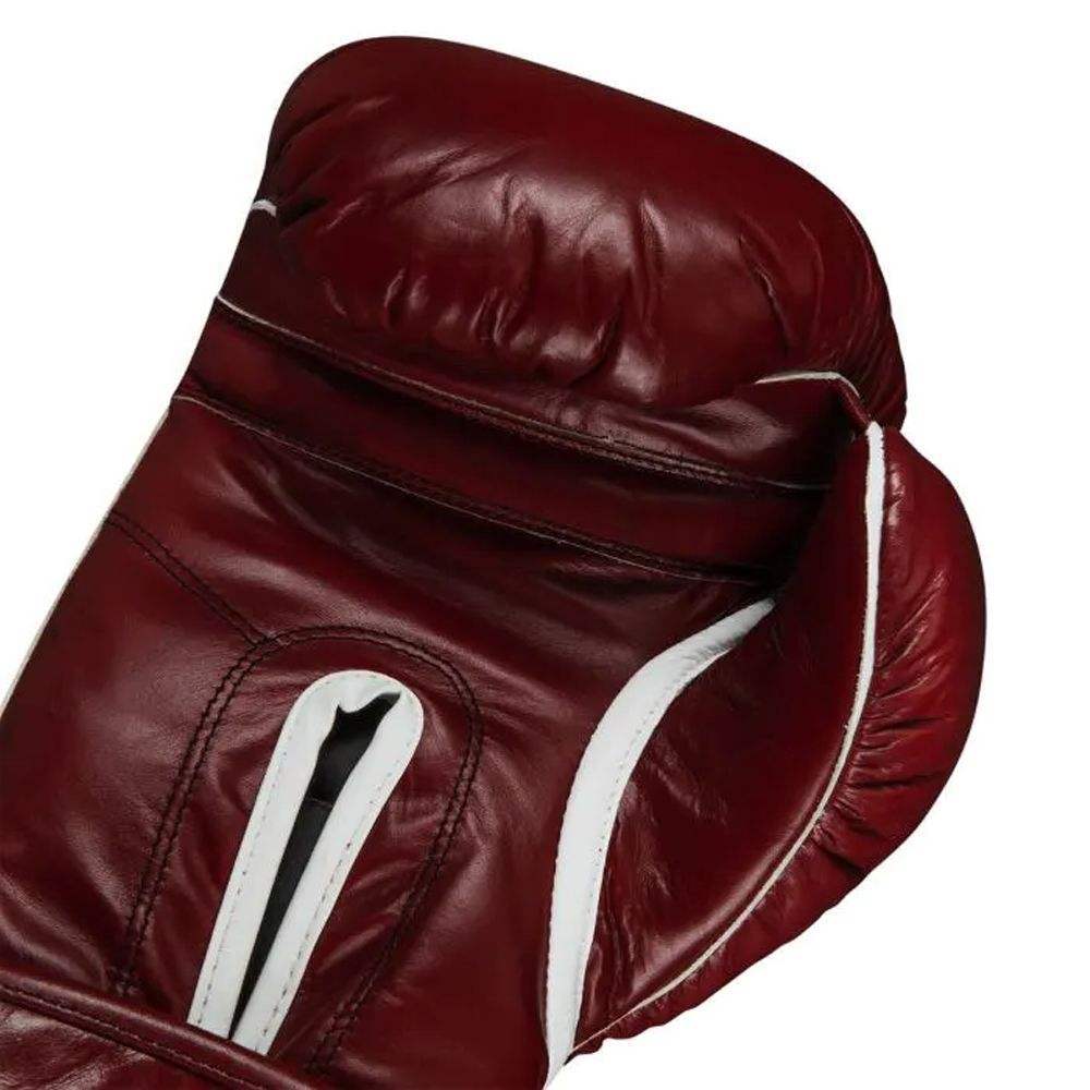 Genuine Leather Boxing Gloves for Training, Sparring & Muay Thai – Maroon & White
