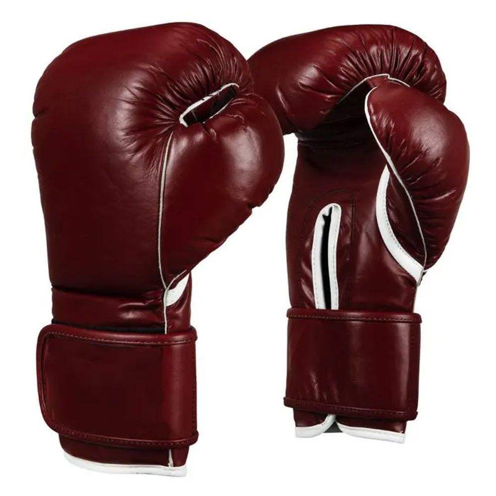 Genuine Leather Boxing Gloves for Training, Sparring & Muay Thai – Maroon & White
