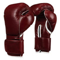 Genuine Leather Boxing Gloves for Training, Sparring & Muay Thai – Maroon & White