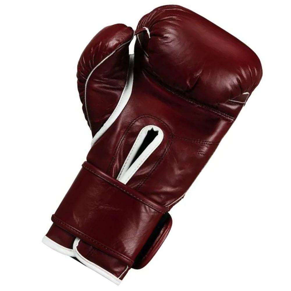 Genuine Leather Boxing Gloves for Training, Sparring & Muay Thai – Maroon & White