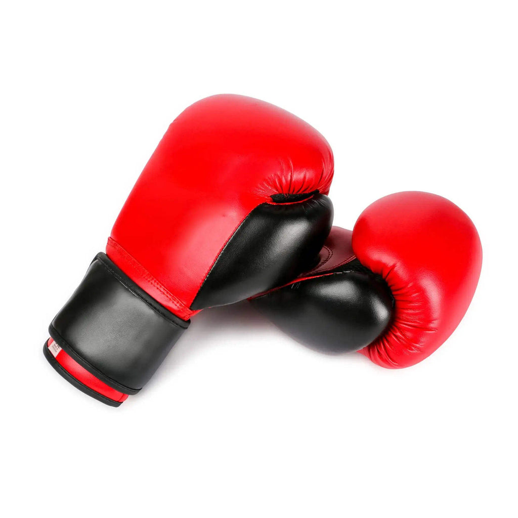 Genuine Leather Boxing Gloves for Training, Sparring & Muay Thai – Red & Black