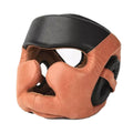 Brown & Black Full Face Boxing Head Guard – Nose, Cheek & Chin Protection
