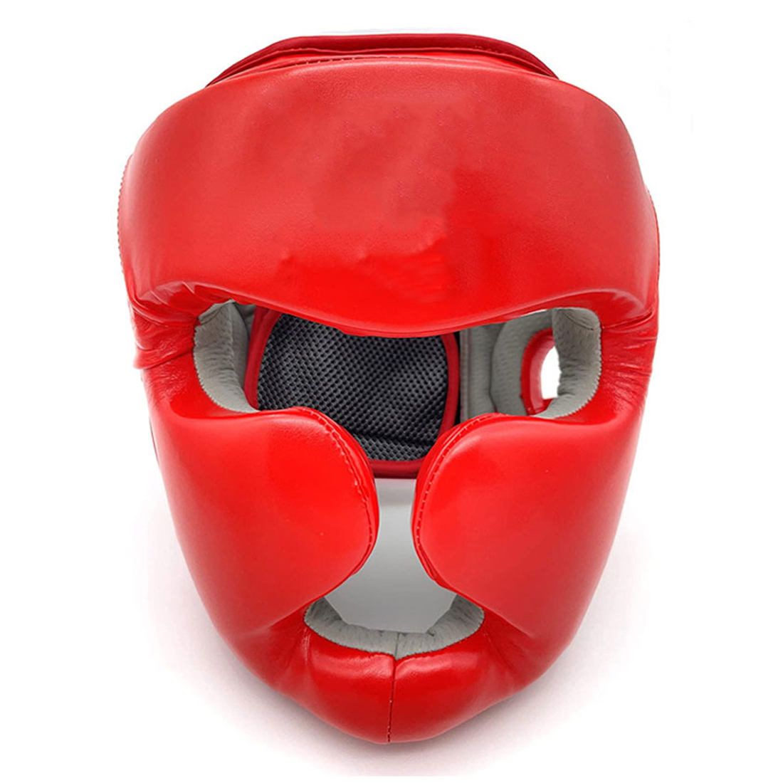 Red Boxing Head Guard with Face & Cheek Protection – Sparring Headgear | PlayGo Sports