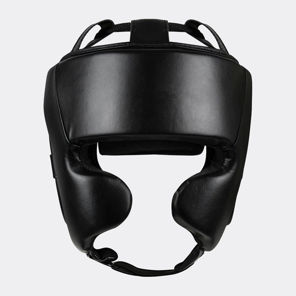 Black Open Face Boxing Head Guard with Cheek Protection – Training & Sparring Headgear