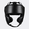 Black Open Face Boxing Head Guard with Cheek Protection – Training & Sparring Headgear