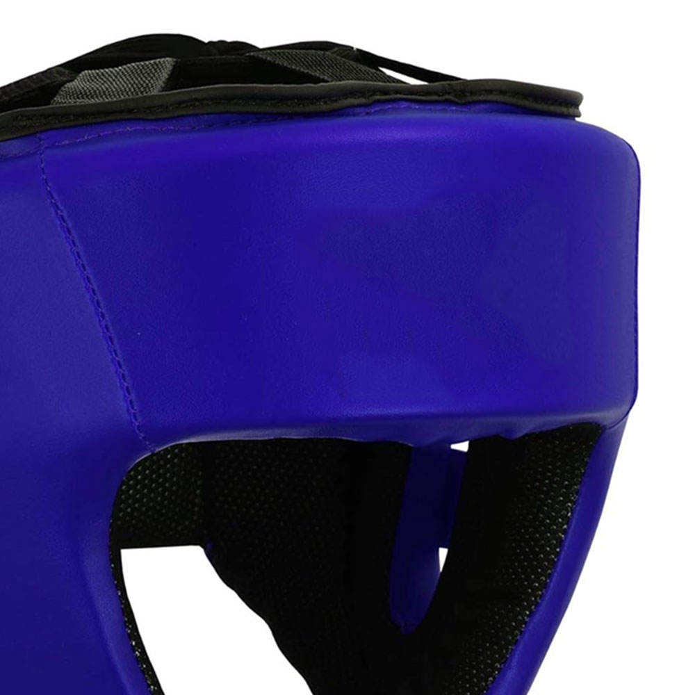 Blue Open Face Boxing Headgear – Lightweight Sparring Head Guard with Ear Protection | PlayGo Sports